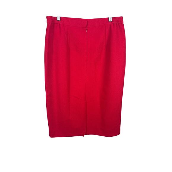 EY Boutique Jacket and Pencil Skirt Set Women's Size 16 Red Embellished Full Zip - Picture 4 of 13